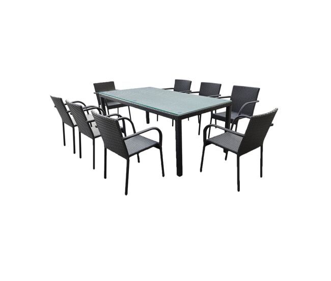 Conjunto de mesa y sillas de jardín 8 plazas rio negro
