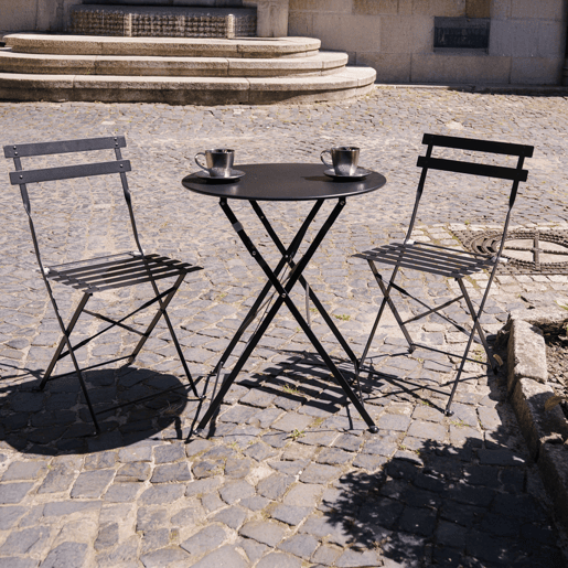 Conjunto de mesa e cadeiras de jardim Lisboa para 2 pessoas Preto Conjunto de mesa e cadeiras de jardim Lisboa para 2 pessoas Preto