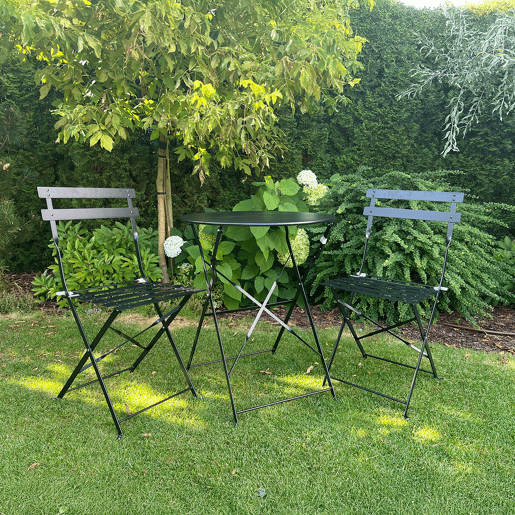Conjunto de mesa e cadeiras de jardim Lisboa para 2 pessoas Preto Conjunto de mesa e cadeiras de jardim Lisboa para 2 pessoas Preto