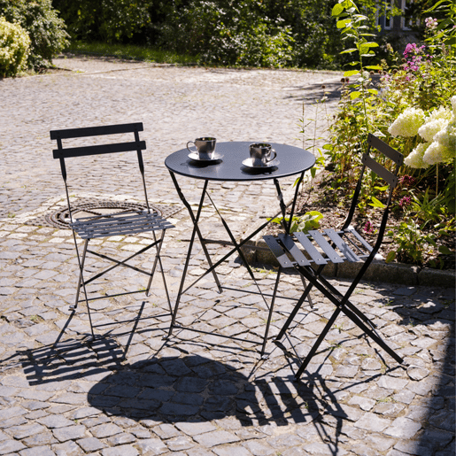 Conjunto de mesa e cadeiras de jardim Lisboa para 2 pessoas Preto Conjunto de mesa e cadeiras de jardim Lisboa para 2 pessoas Preto