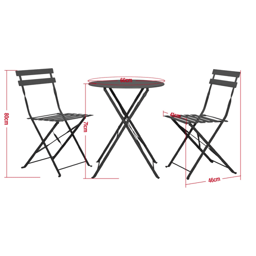 Conjunto de mesa e cadeiras de jardim Lisboa para 2 pessoas Preto Conjunto de mesa e cadeiras de jardim Lisboa para 2 pessoas Preto