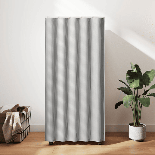 HOMCOM Roupeiro com Rodas, Cortina, Barra de Pendurar e 2 Compartimentos, Organizador de Roupa para Quarto, 60x40x128 cm, Branco HOMCOM Roupeiro com Rodas, Cortina, Barra de Pendurar e 2 Compartimentos, Organizador de Roupa para Quarto, 60x40x128 cm, Branco