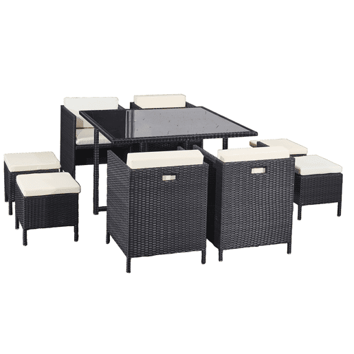 Conjunto de mesa e cadeiras de jardim cinzentas Barcelona para 8 pessoas Conjunto de mesa e cadeiras de jardim cinzentas Barcelona para 8 pessoas