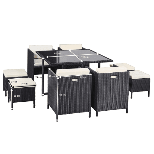 Conjunto de mesa e cadeiras de jardim cinzentas Barcelona para 8 pessoas Conjunto de mesa e cadeiras de jardim cinzentas Barcelona para 8 pessoas