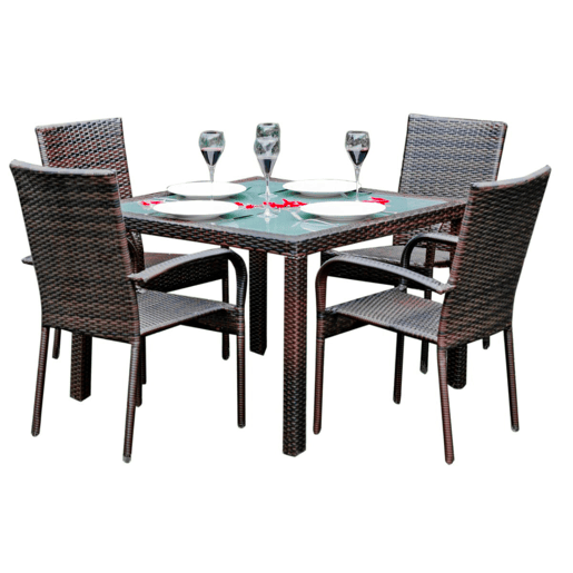 Conjunto de mesa e cadeiras de jardim 4 pessoas Rio Castanho Conjunto de mesa e cadeiras de jardim 4 pessoas Rio Castanho