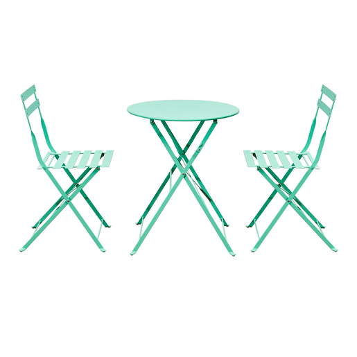 Conjunto de mesa e cadeiras de jardim de 2 lugares Lisboa Verde Hortelã