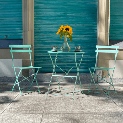 Conjunto de mesa e cadeiras de jardim de 2 lugares Lisboa Verde Hortelã