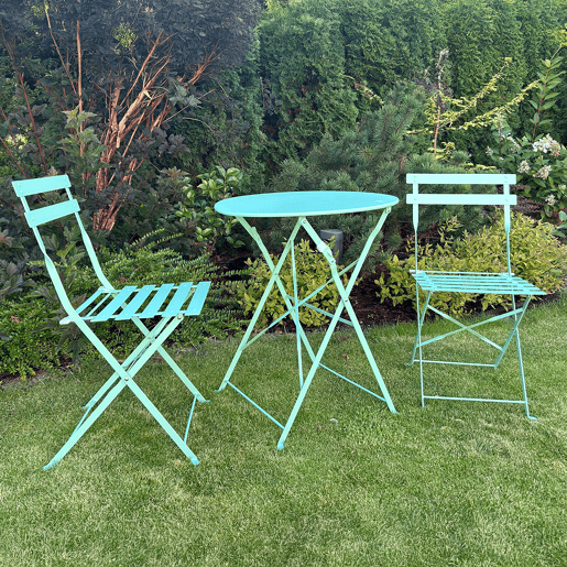 Conjunto de mesa e cadeiras de jardim de 2 lugares Lisboa Verde Hortelã