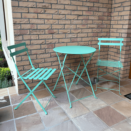 Conjunto de mesa e cadeiras de jardim de 2 lugares Lisboa Verde Hortelã