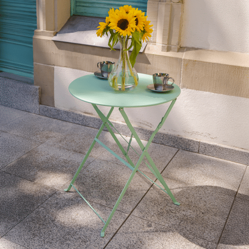 Conjunto de mesa e cadeiras de jardim de 2 lugares Lisboa Verde Hortelã