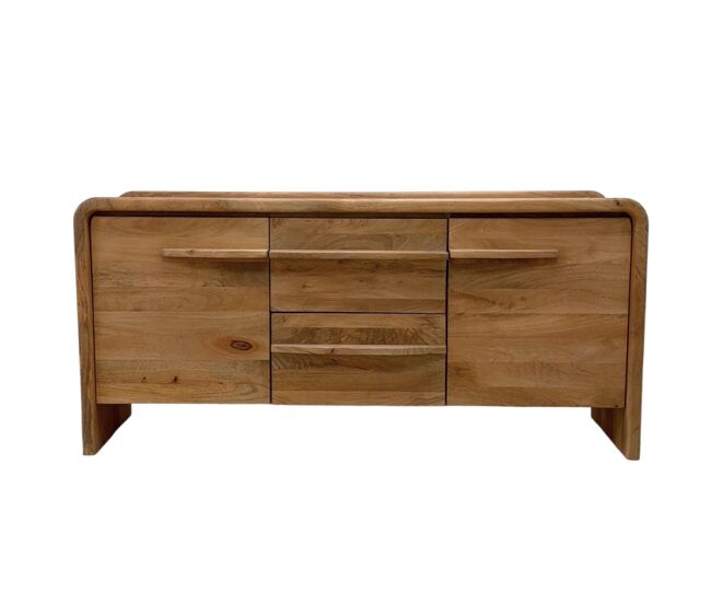 Aparador de 2 puertas y 2 cajones de madera maciza de mango