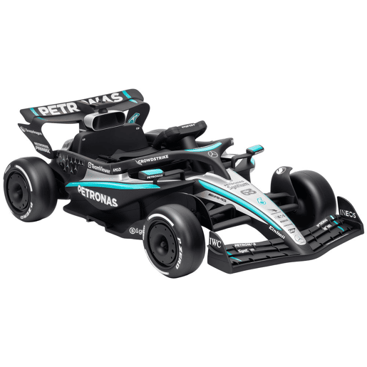 AIYAPLAY Kart Elétrico Infantil Mercedes-AMG PETRONAS F1 12 V com Comando 2,4G, 2 Motores, Suspensão Traseira, Luzes LED, Música, 3-5 Anos, Preto