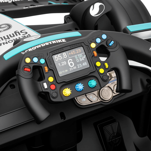AIYAPLAY Kart Elétrico Infantil Mercedes-AMG PETRONAS F1 12 V com Comando 2,4G, 2 Motores, Suspensão Traseira, Luzes LED, Música, 3-5 Anos, Preto