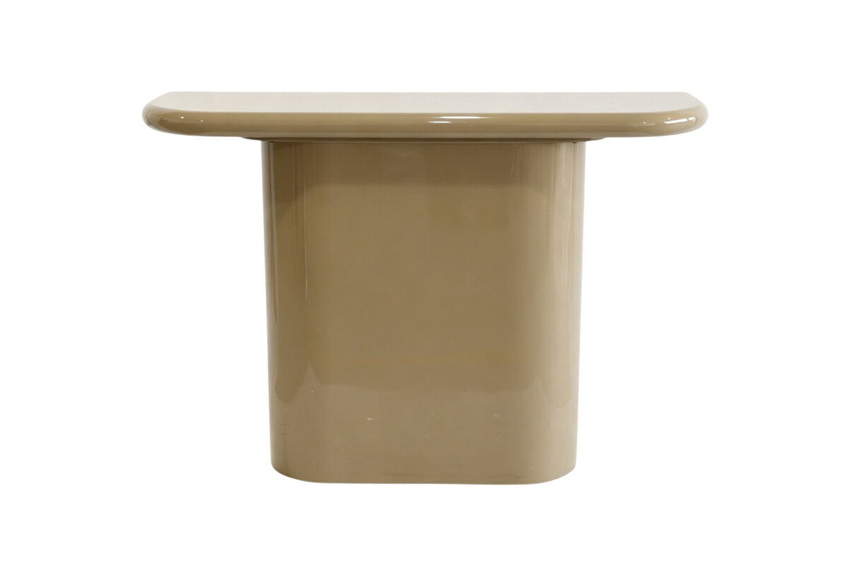 Consola de mdf lacada en color topo brillante