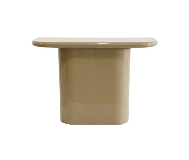 Consola de mdf lacada en color topo brillante