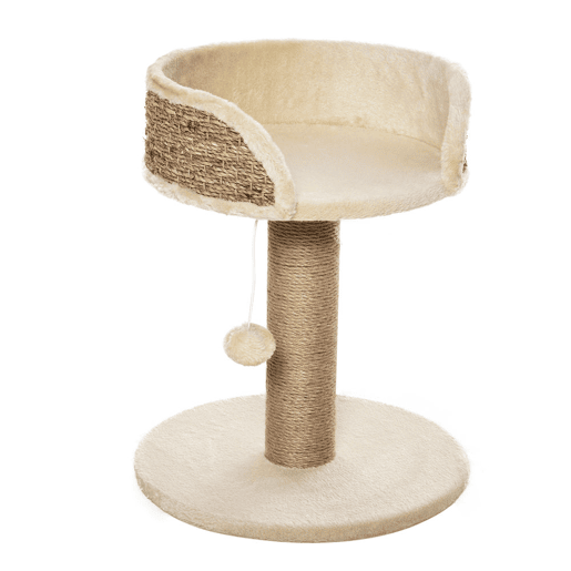 PawHut Arranhador para Gatos Pequeno 49 cm com Poste em Juta, Cama e Bola Pendente, 40x40x49 cm, Bege PawHut Arranhador para Gatos Pequeno 49 cm com Poste em Juta, Cama e Bola Pendente, 40x40x49 cm, Bege