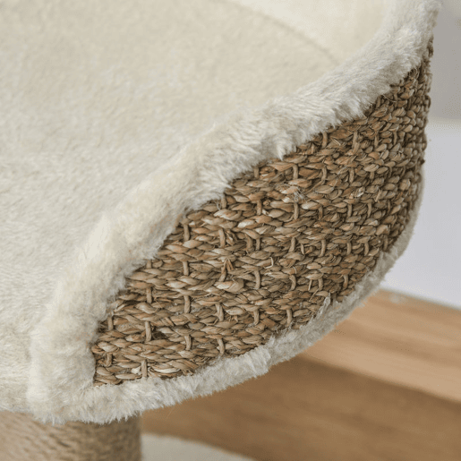 PawHut Arranhador para Gatos Pequeno 49 cm com Poste em Juta, Cama e Bola Pendente, 40x40x49 cm, Bege PawHut Arranhador para Gatos Pequeno 49 cm com Poste em Juta, Cama e Bola Pendente, 40x40x49 cm, Bege