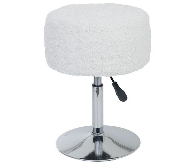 Taburete de metal tapizado blanco 33.5x33.5x47h cm