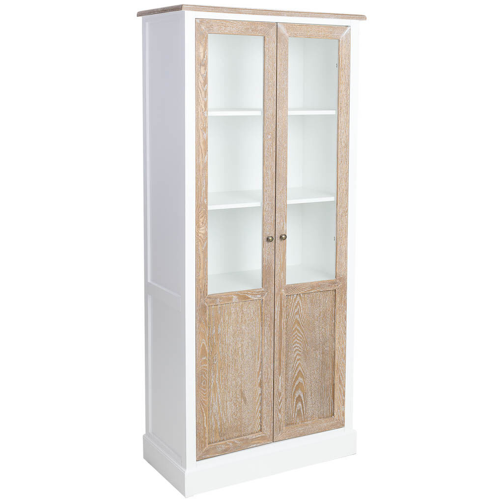 Vitrina de madera marrón 81x40x180h cm
