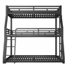 Beliche triplo 90 x 200120 x 200140 x 200 cm u2013 estrutura metálica e escada ajustável, sem colchão u2013 Preto