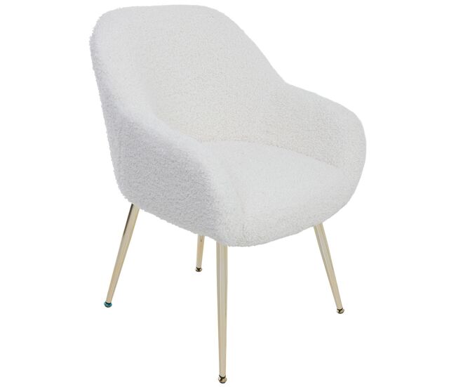 Silla de madera tapizada blanca 66x65x82h cm