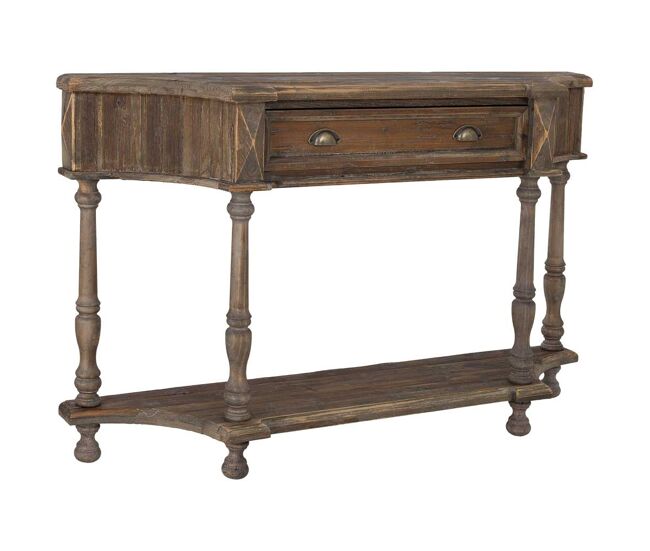 Recibidor de madera marrón 140.5x30x85h cm