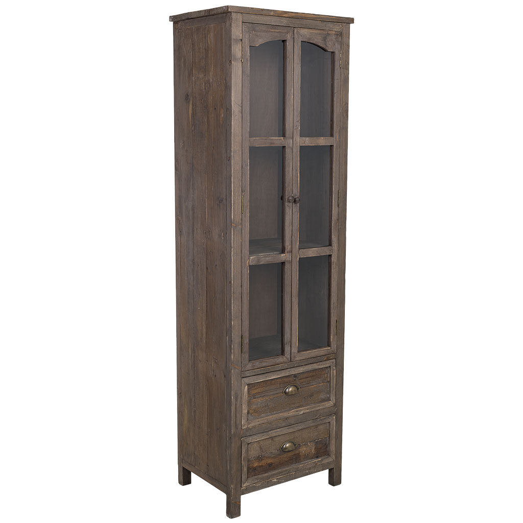 Vitrina de madera marrón 55x40x180h cm