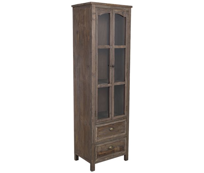 Vitrina de madera marrón 55x40x180h cm