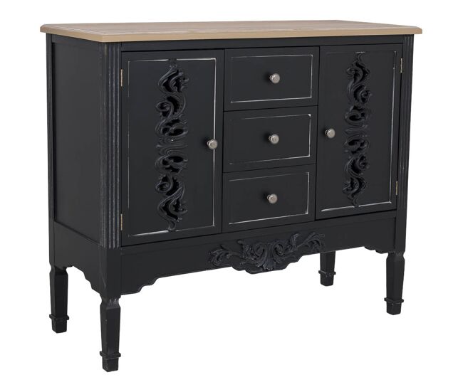 Aparador de madera negro 100x40x86h cm