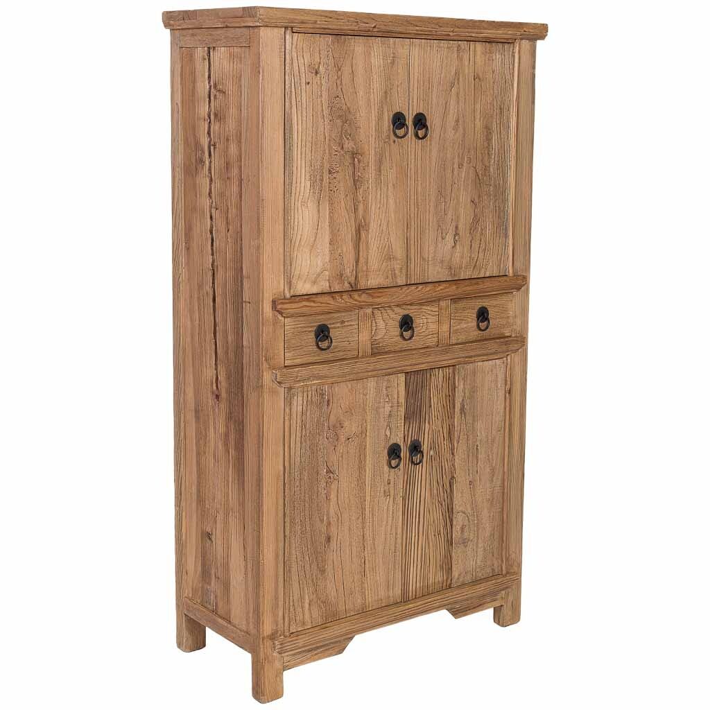 Armario de madera beige 84x38x150h cm