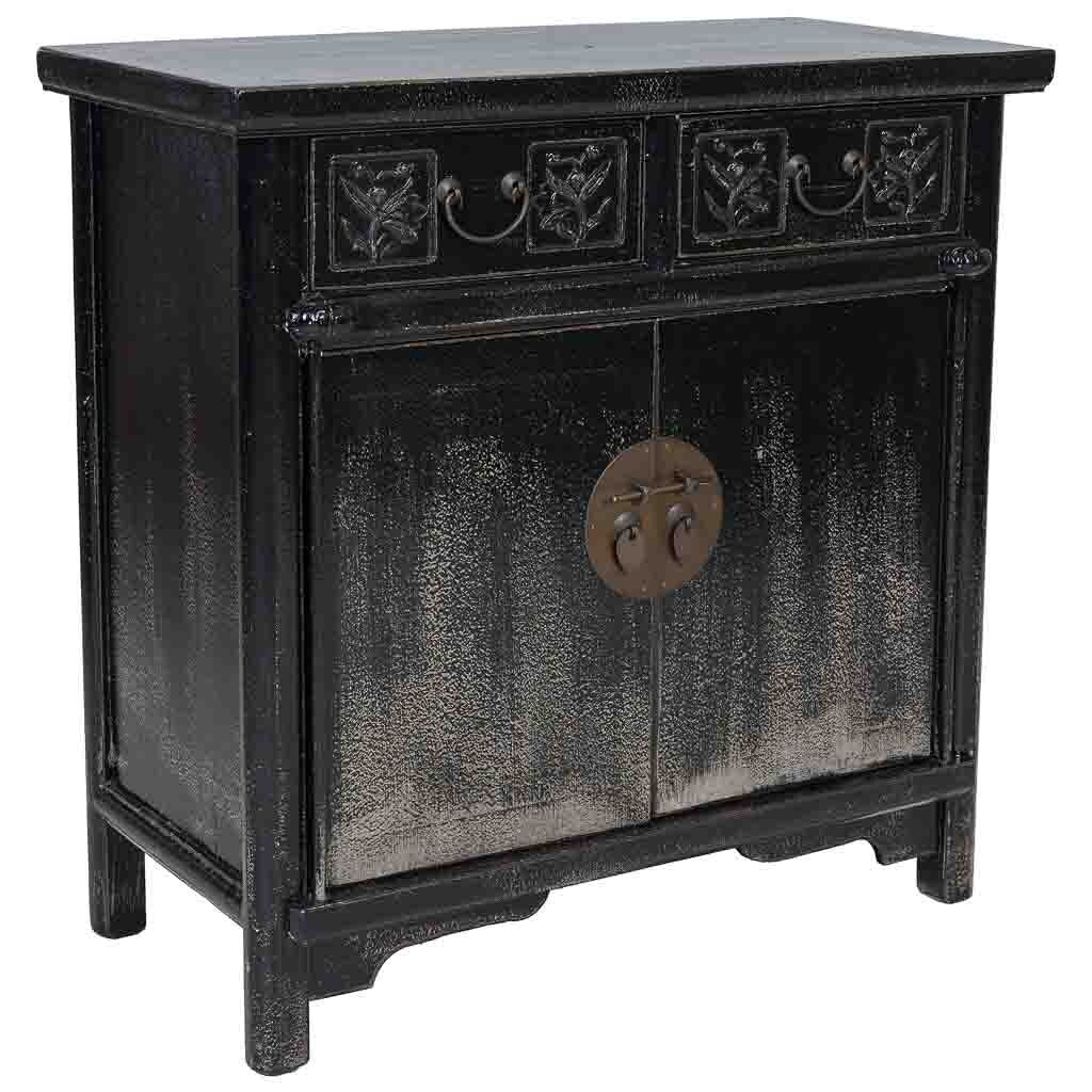 Aparador de madera negro 80x40x80h cm