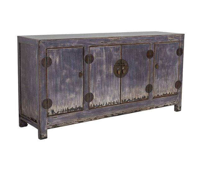 Aparador de madera azul 150x40x75h cm