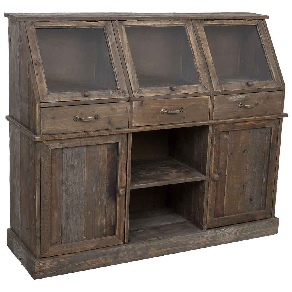 Aparador de madera marrón 122x37x103h cm