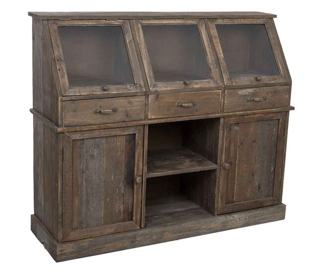 Aparador de madera marrón 122x37x103h cm