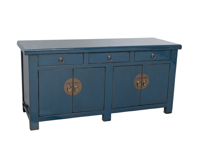 Aparador de madera azul 130x46x62h cm