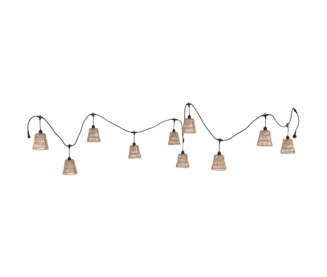 Guirnalda de 10 luces de plástico beige con bombilla 500x14x14h cm