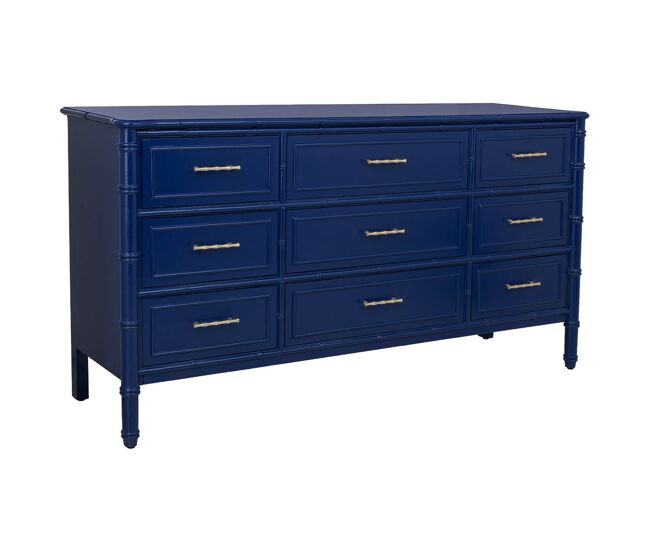 Aparador de madera azul 155x45x81h cm