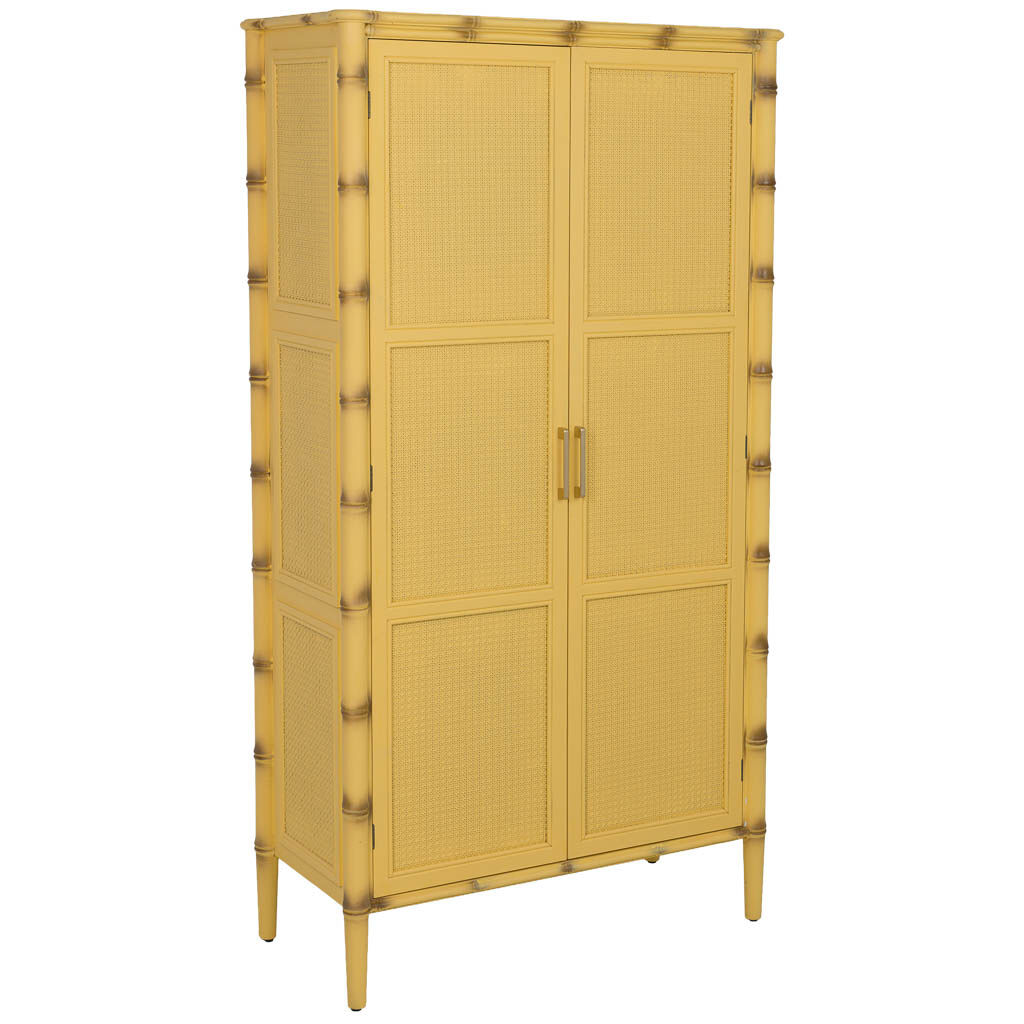 Armario de madera amarillo 95x44x178h cm