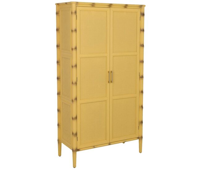 Armario de madera amarillo 95x44x178h cm
