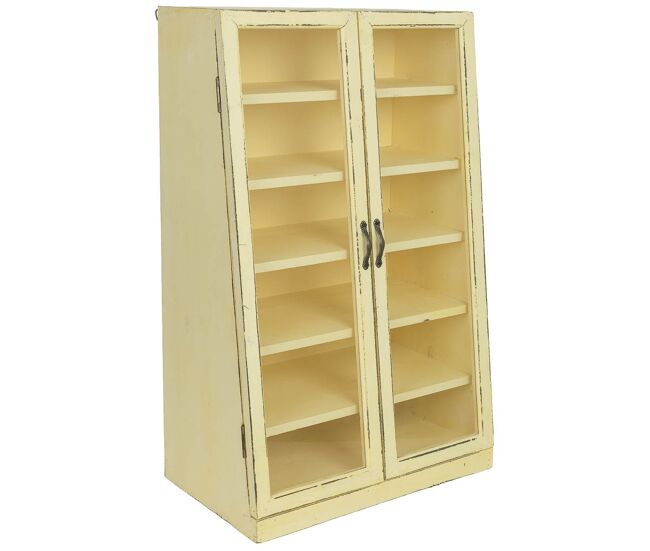 Vitrina de madera amarilla 50x29.5x80h cm