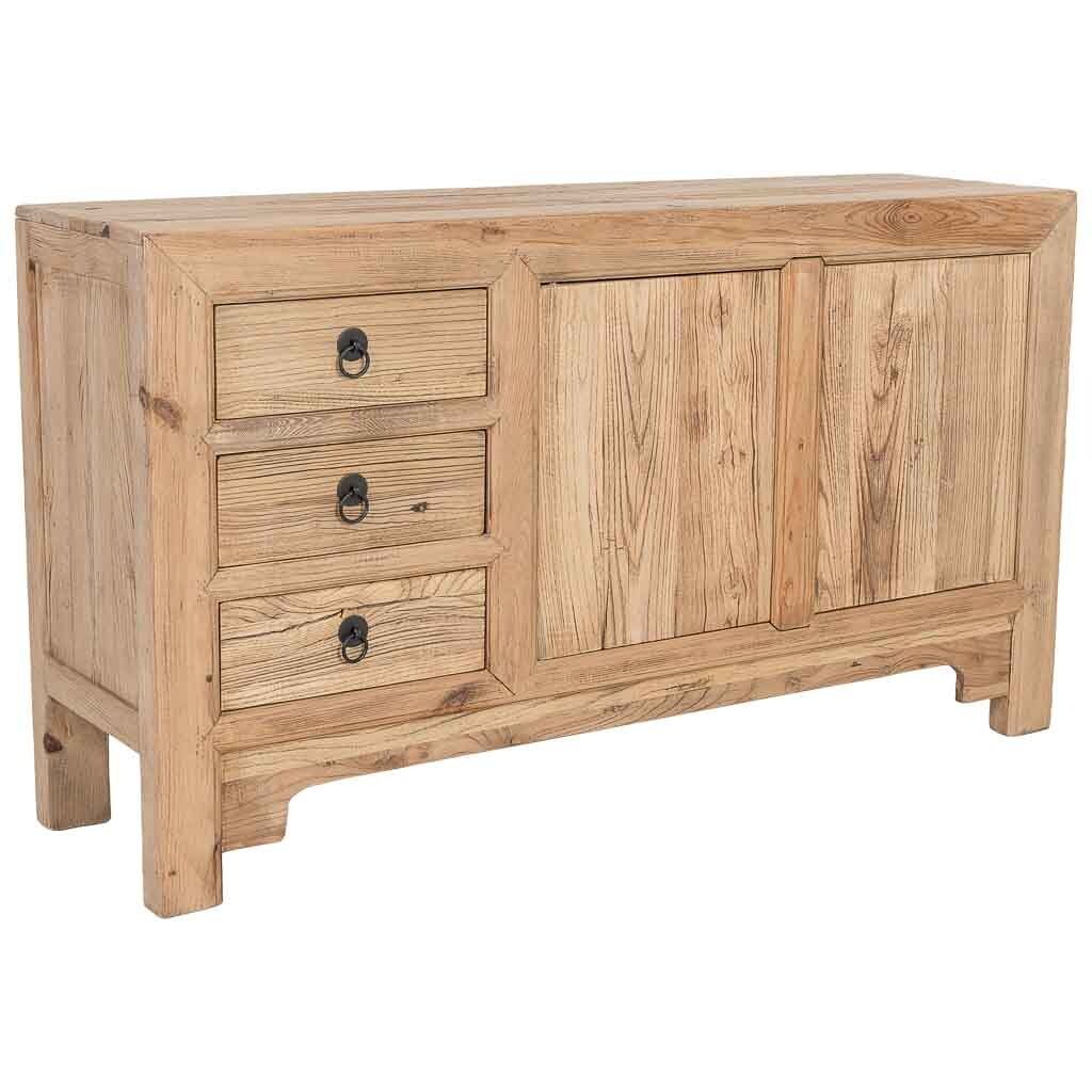 Aparador de madera beige 145x40x81h cm