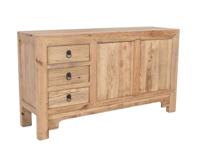 Aparador de madera beige 145x40x81h cm