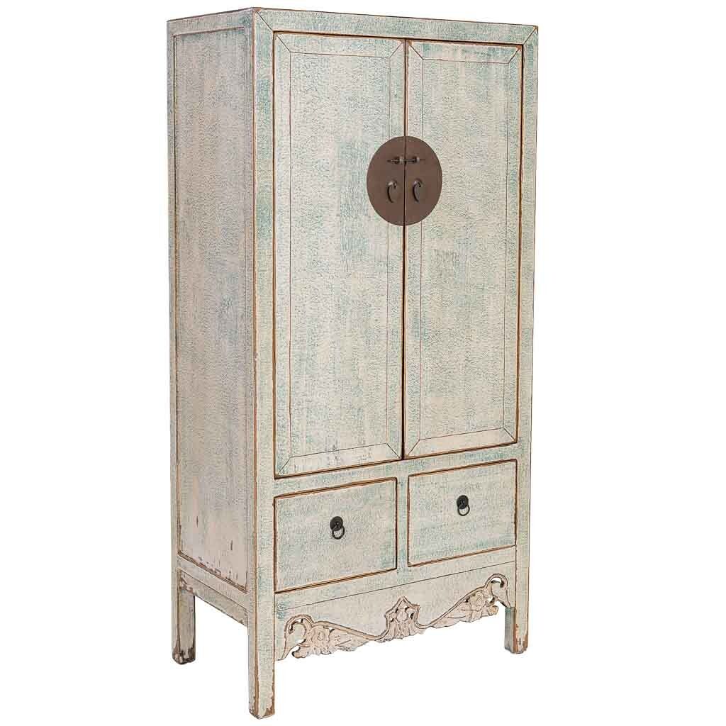 Armario de madera blanco azulado 90x50x180h cm