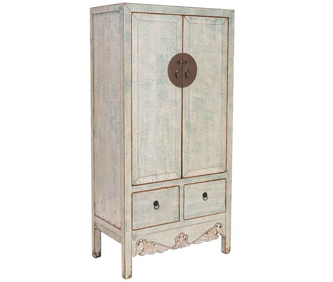 Armario de madera blanco azulado 90x50x180h cm