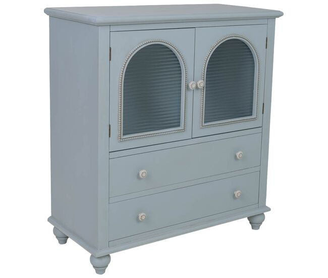 Aparador de madera azul 80x38x88h cm