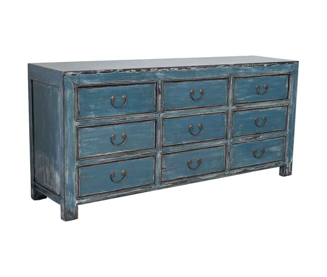 Aparador de madera azul 170x45x78h cm