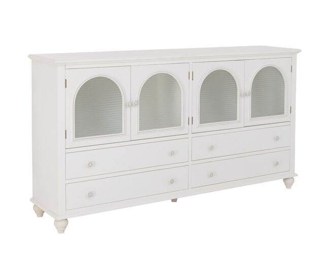 Aparador de madera blanco 160x38x88h cm