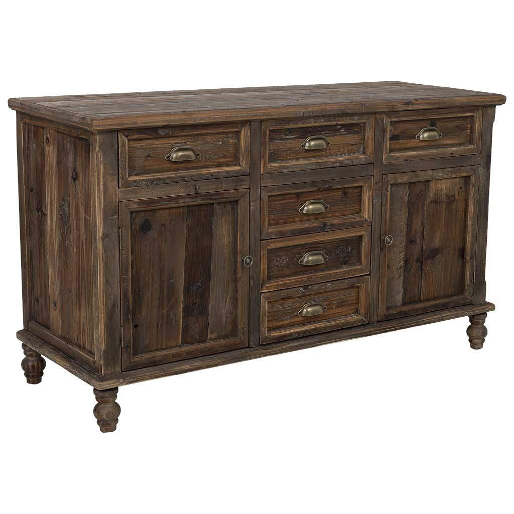 Aparador de madera marrón 130x50x75.5h cm