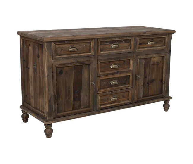 Aparador de madera marrón 130x50x75.5h cm