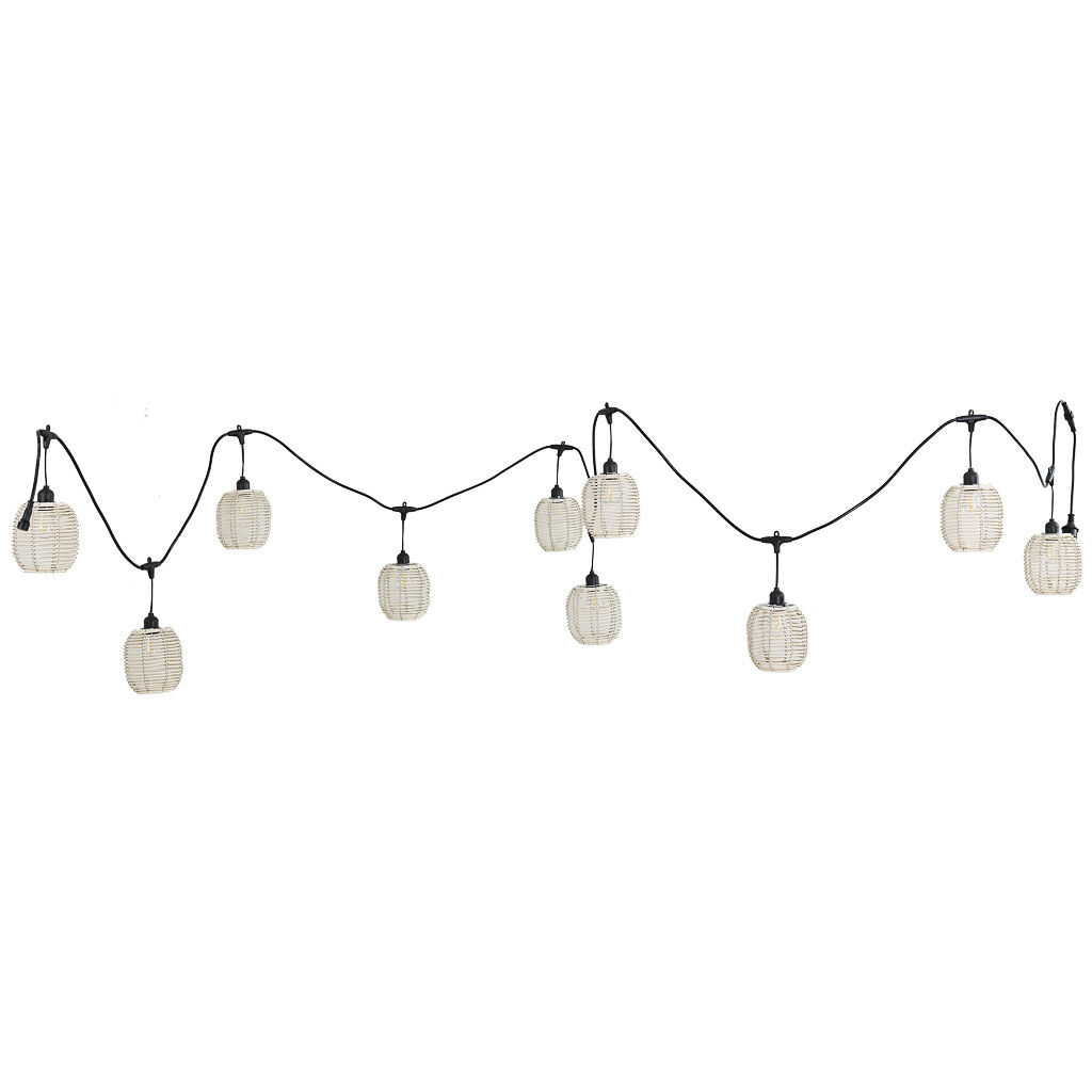 Guirnalda de 10 luces de plástico blanco con bombilla 500x12.5x13.5h cm